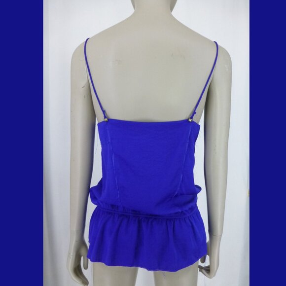 Zara Trafaluc Collection Blue with Frayed Hems Blouse - Picture 4 of 15